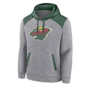 🆕- Minnesota Wild NHL Hoodie Men's Medium Gray Green Pullover Sweatshirt